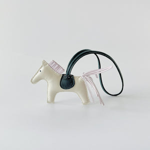 Hermès Rodeo PM Bag Charm, Craie, Mauve Pale & Vert Cypress