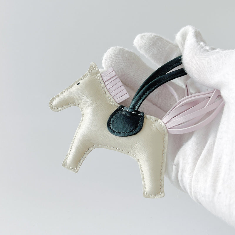 Hermes Rodeo PM Bag Charm In Craie, Mauve Pale and Vert Cyprus - Found Fashion