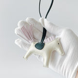 Hermes Rodeo PM Bag Charm In Craie, Mauve Pale and Vert Cyprus - Found Fashion