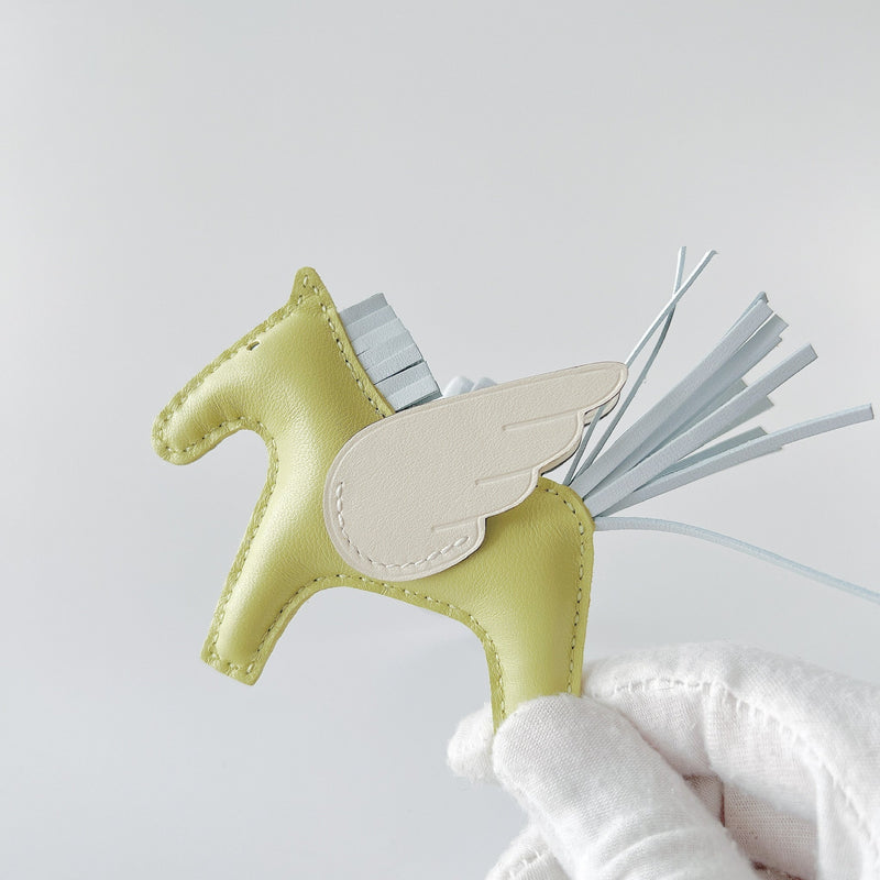 Hermes Rodeo PM Charm In Jaune Bourgeon, Bleu Brume And Nata - Found Fashion