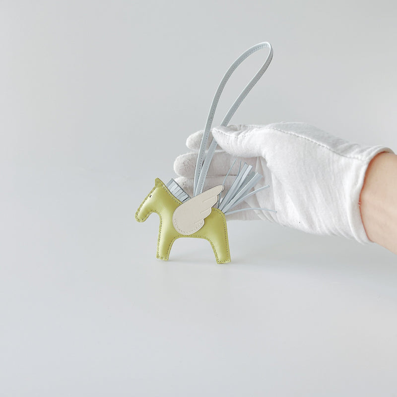 Hermes Rodeo PM Charm In Jaune Bourgeon, Bleu Brume And Nata - Found Fashion