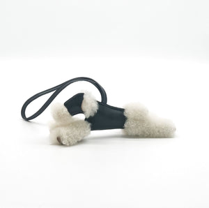 Hermès Budy Bag Charm, Noir, Shearling