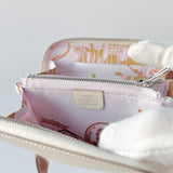 Hermes Silk'In Compact Wallet In Nata With A Mauve Sylvestre Printed Silk Interior - Found Fashion