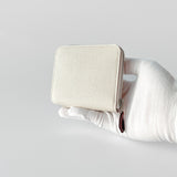 Hermes Silk'In Compact Wallet In Nata With A Mauve Sylvestre Printed Silk Interior - Found Fashion