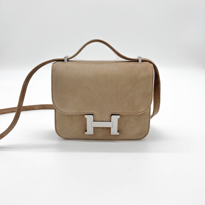 Hermès Suede Mini Constance Veau Doblis 18cm | Ocre