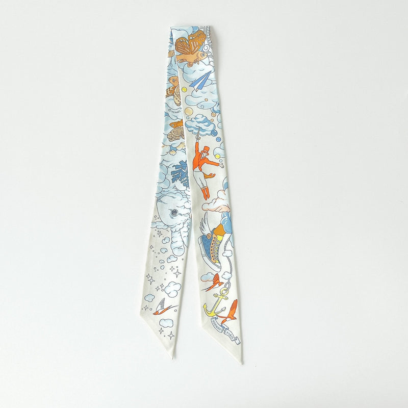 Hermes Sur Mon Nuage Twilly In Cream, Blue & Orange - Found Fashion