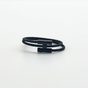 Hermès Tournis Tresse So Black Bracelet, T3, Noir