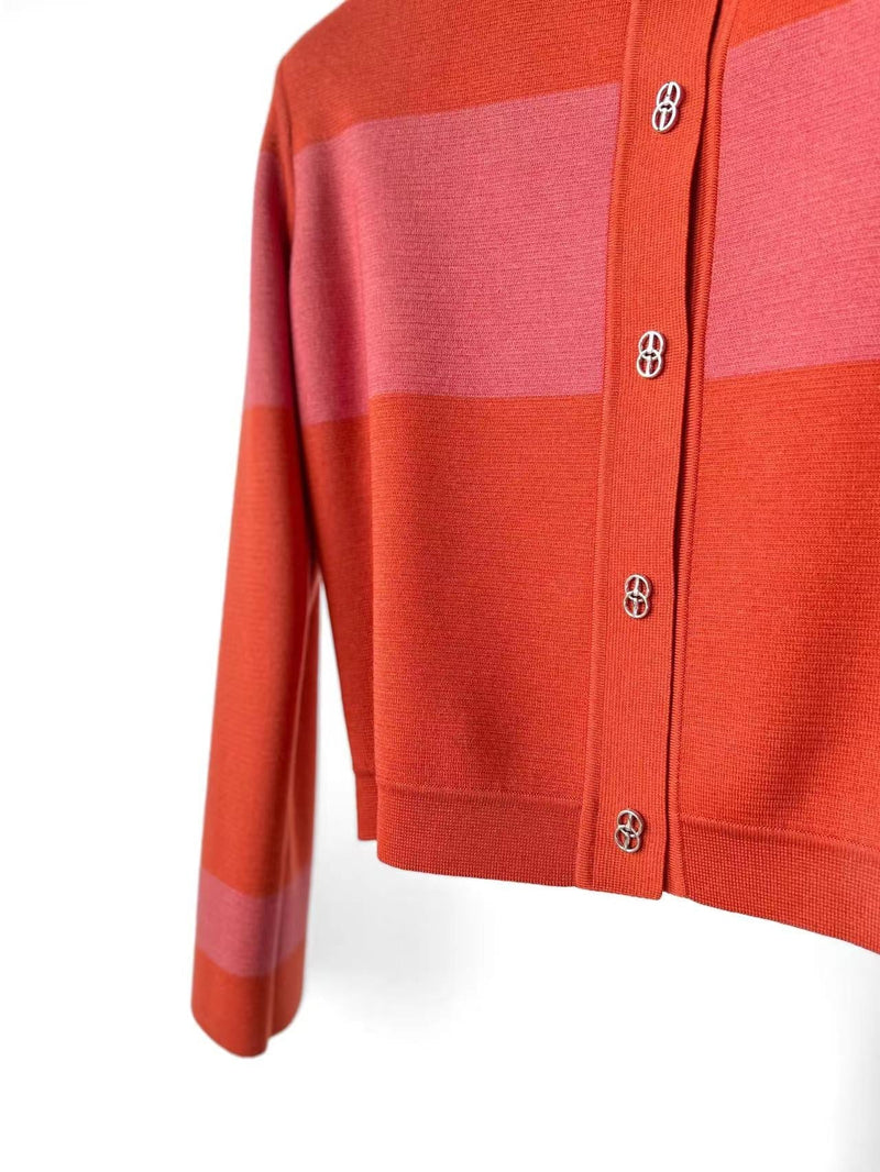 Hermes Veste "Cliquetis Finesse Multicolore" Twillaine Cardigan | Rose Boisé