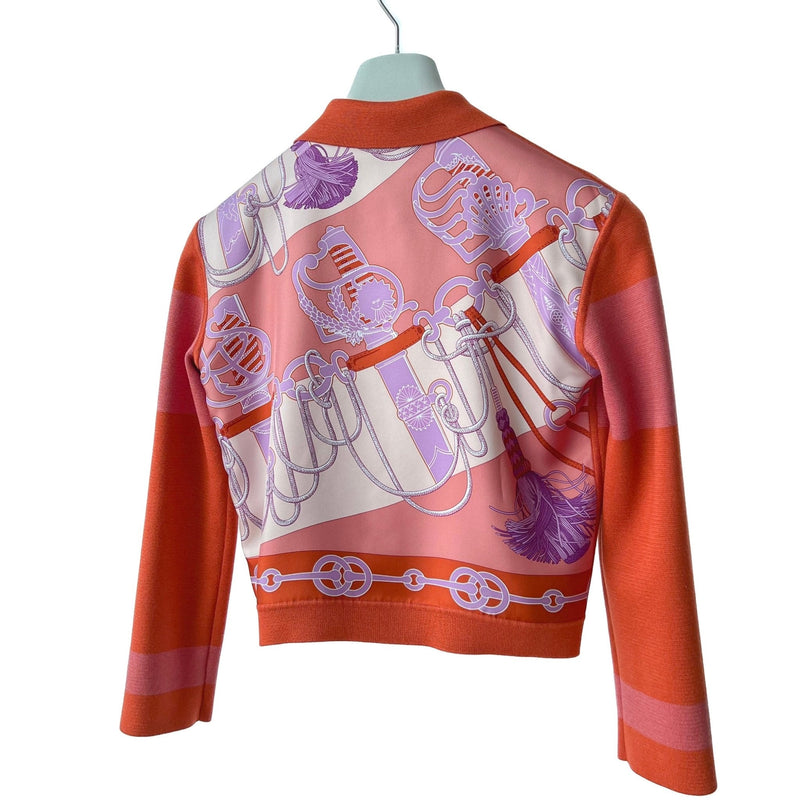 Hermes Veste "Cliquetis Finesse Multicolore" Twillaine Cardigan | Rose Boisé