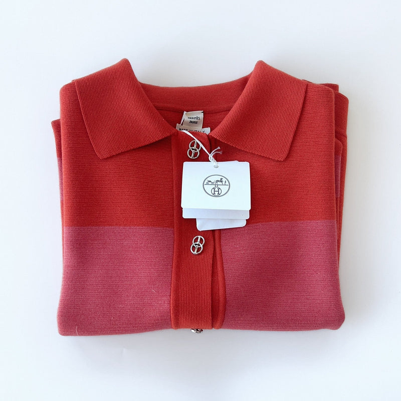 Hermes Veste "Cliquetis Finesse Multicolore" Twillaine Cardigan | Rose Boisé - Found Fashion