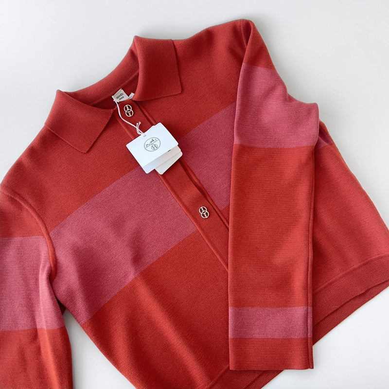 Hermes Veste "Cliquetis Finesse Multicolore" Twillaine Cardigan | Rose Boisé - Found Fashion