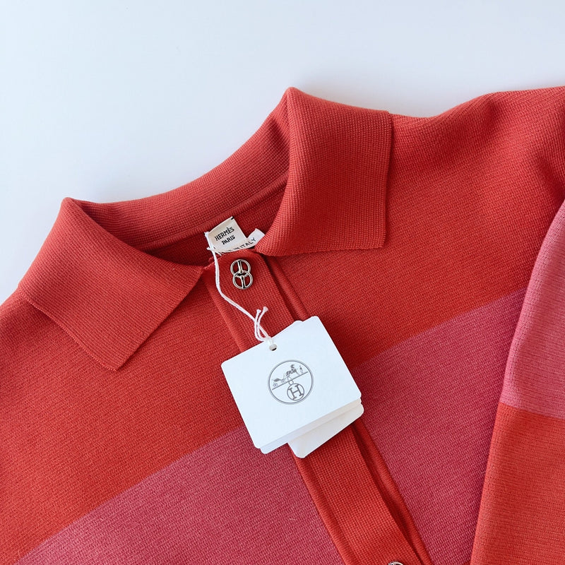 Hermes Veste "Cliquetis Finesse Multicolore" Twillaine Cardigan | Rose Boisé - Found Fashion