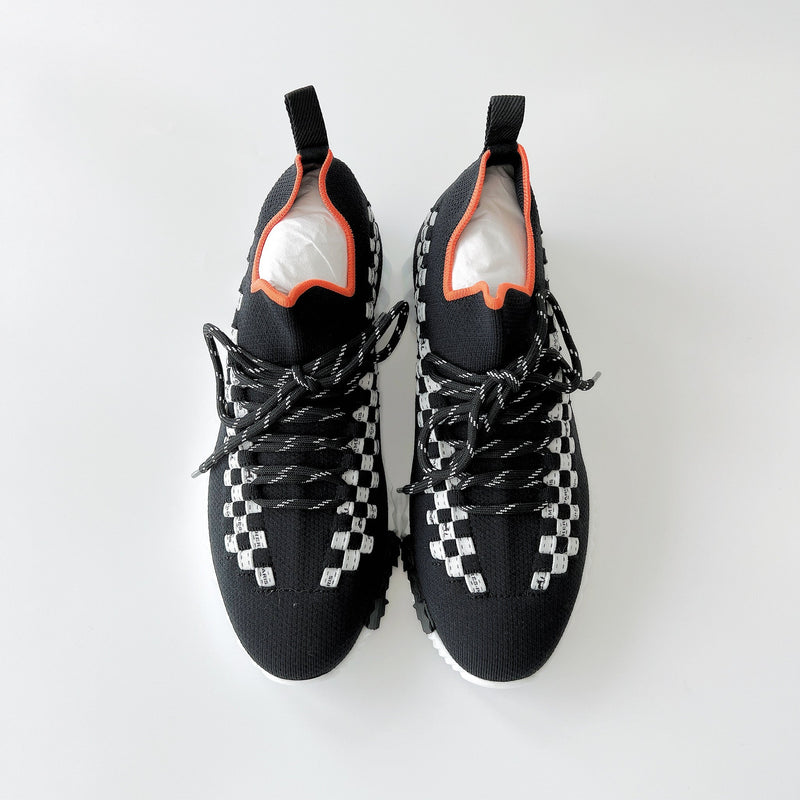 Hermes Women's Flex Sneakers In Black And White, Size 38 - Found Fashion