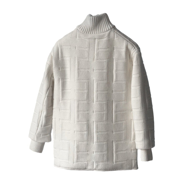 Hermes Womens Knitted Coat In White, Size 34 - Found Fashion