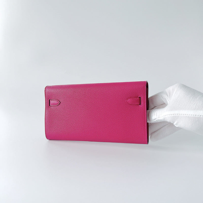 Hermes Kelly Classique To Go Wallet, In Pink, Rose Mexico Epsom Leather