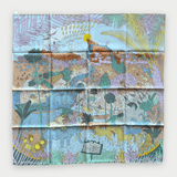 Hermes Le Carnaval des Animaux Scarf 90 In Blue, Green And Yellow