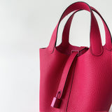 Hermes Rare Picotin Lock Bag 18 In So Pink, Rose Mexico Clemence Leather And Pink Hardware