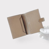 Hermes Bearn Cardholder In Etoupe With Palladium Closure