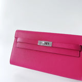 Hermes Kelly Classique To Go Wallet, In Pink, Rose Mexico Epsom Leather