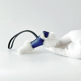 Hermes Budy Charm In Navy Blue | Merino Shearling And Leather, Bleu Saphir