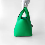Hermes Picotin Lock Bag 18 In Vert Comics, Green Clemence Leather And Palladium Hardware