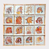 Hermes Chevaloscope Scarf In Blanc / Orange / Parme