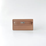 Hermes Rare Kelly Classique To Go Wallet, Chai And Mauve Sylvestre