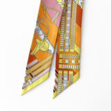 Hermes Brides et Gris-Gris Twilly In Orange, Yellow And Pink