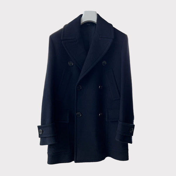 Hermes Men's Caban Corto Double Cashmere Jacket In Marine Blue