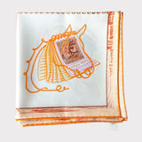 Hermes Chevaloscope Scarf In Blanc / Orange / Parme