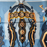Hermes Brides et Destin Scarf In Bleu Jean / Mordoré / Ciel