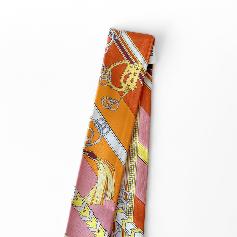 Hermes Brides et Gris-Gris Twilly In Orange, Yellow And Pink