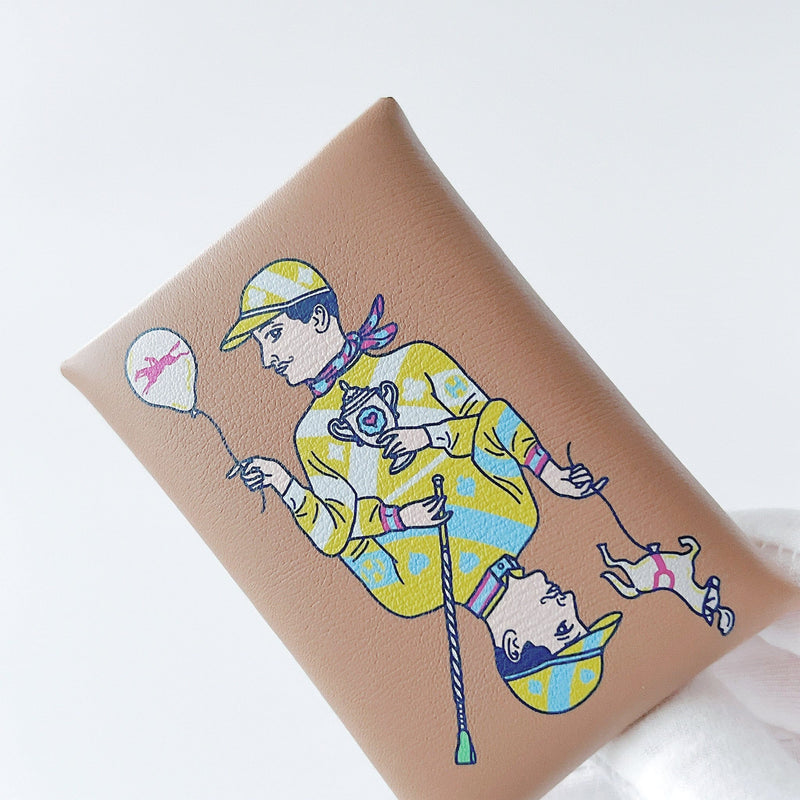 Hermes Jockey Calvi Card Holder In Chai, Limited Edition
