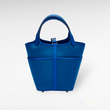 Hermes Cargo Picotin Lock Bag 18 In Bleu Royal Cargo With Palladium Hardware