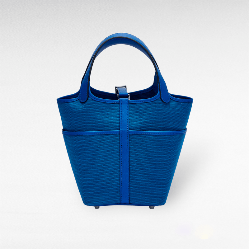 Hermes Cargo Picotin Lock Bag 18 In Bleu Royal Cargo With Palladium Hardware