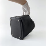 Hermes Picotin Lock Bag 18 In Ébene, Brown Clemence Leather And Palladium Hardware
