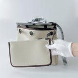 Hermes Herbag 31 In Beton And Ebene With Nata Plated Hardware