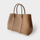 Hermès Garden Party 30 Bag In Biscuit Negonda Leather, Palladium Hardware