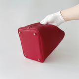 Hermes Picotin Lock Bag 18 In Red Vermillon Leather And Gold Hardware