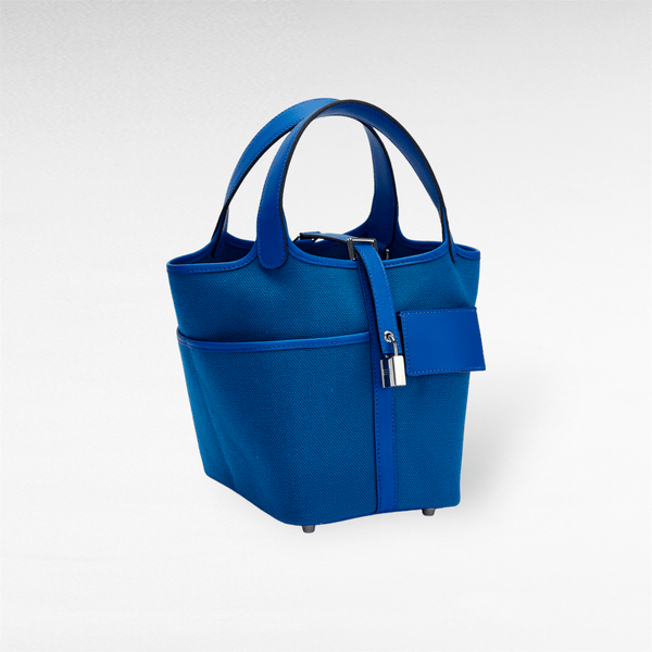 Hermes Cargo Picotin Lock Bag 18 In Bleu Royal Cargo With Palladium Hardware
