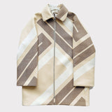 Hermes Mosaique Short Wool Coat In Beige Maputo | Size 38