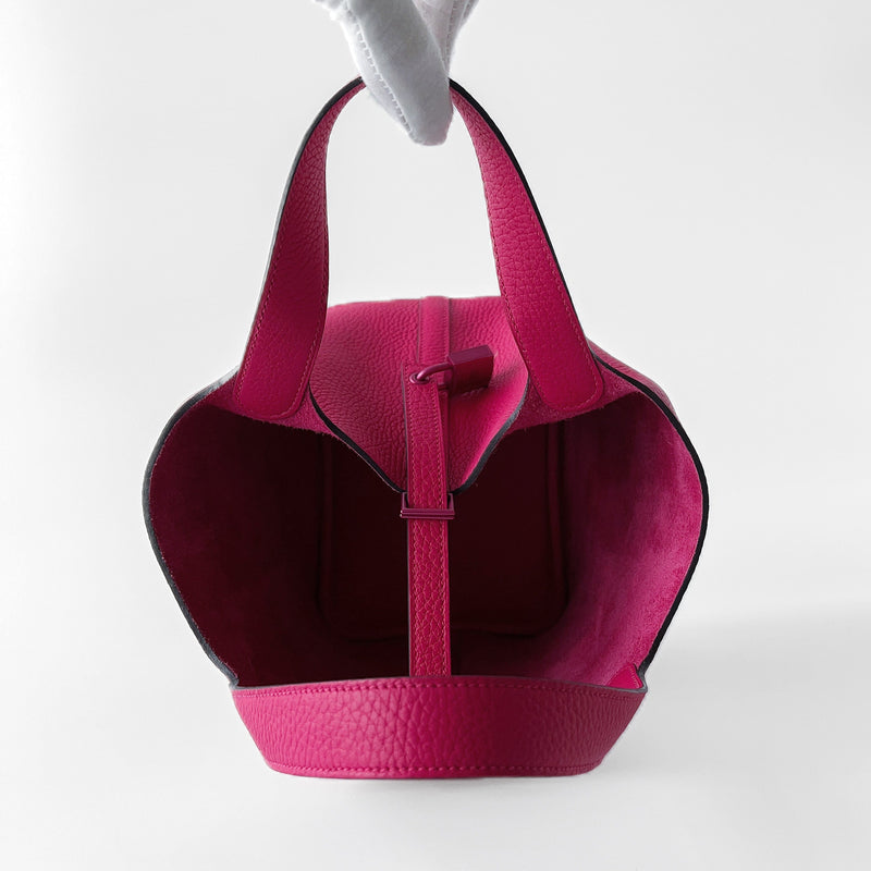 Hermes Rare Picotin Lock Bag 18 In So Pink, Rose Mexico Clemence Leather And Pink Hardware