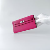 Hermes Kelly Classique To Go Wallet, In Pink, Rose Mexico Epsom Leather