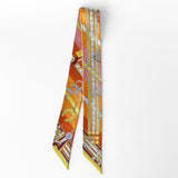 Hermes Brides et Gris-Gris Twilly In Orange, Yellow And Pink