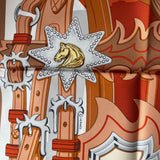 Hermes Brides et Destin Scarf In Orange Cuit, Beige Doré and Blanc