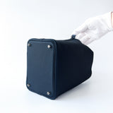 Hermes Picotin Lock Bag 18 In Bleu de Prusse (Blue) Clemence Leather And Palladium Hardware