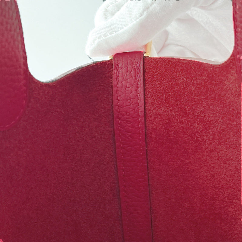 Hermes Picotin Lock Bag 18 In Red Vermillon Leather And Gold Hardware
