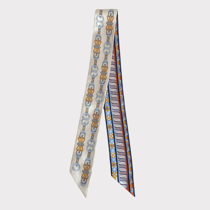 Hermes Harnais en Rosace Twilly In Crème, Ciel And Ocre