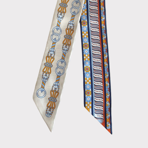 Hermes Harnais en Rosace Twilly In Crème, Ciel And Ocre