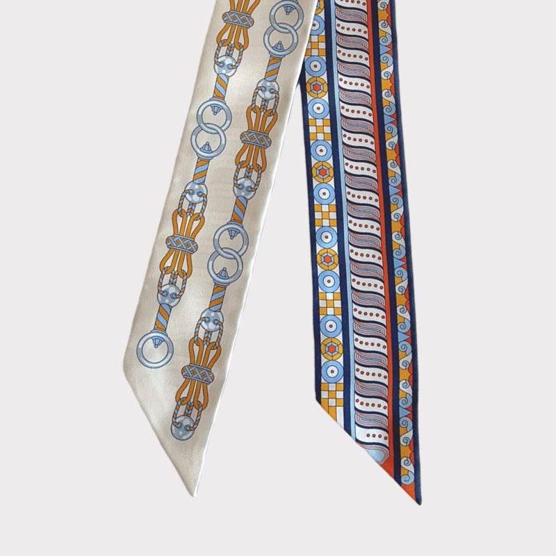 Hermes Harnais en Rosace Twilly In Crème, Ciel And Ocre